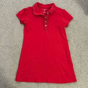 Lands End red cotton dress